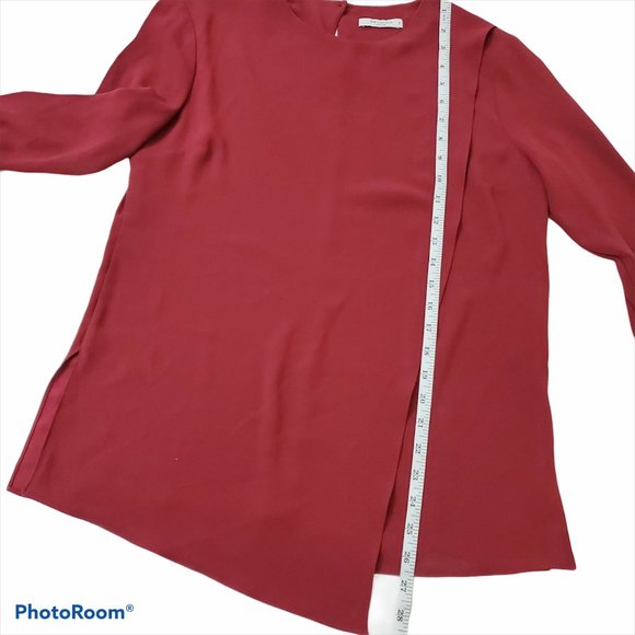 M.M. Lafleur Bourgeois Top Blouse Red Wrap Small - Picture 10 of 11